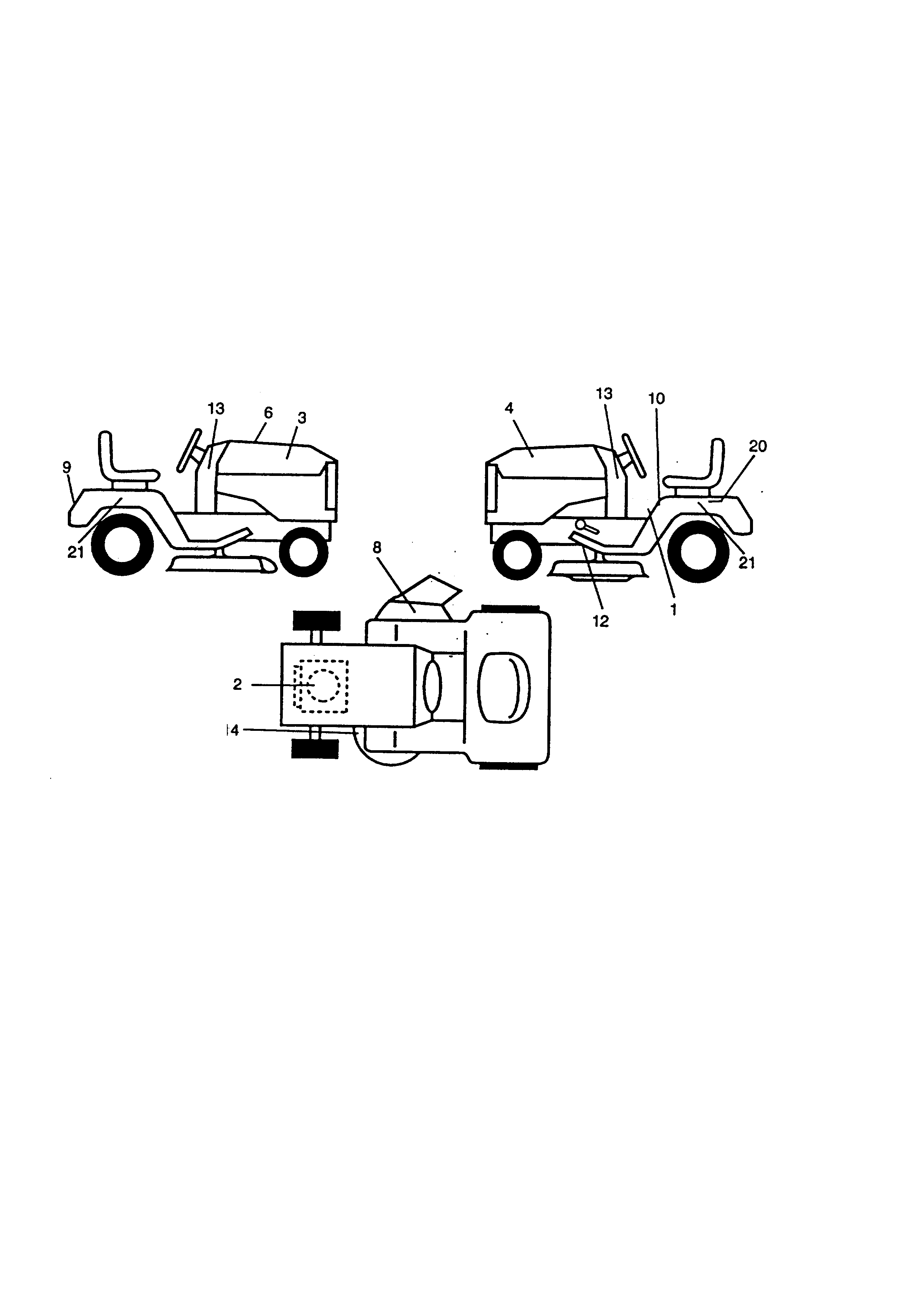 Decals Diagram and Parts List for 917270711  Craftsman Lawn Tractor