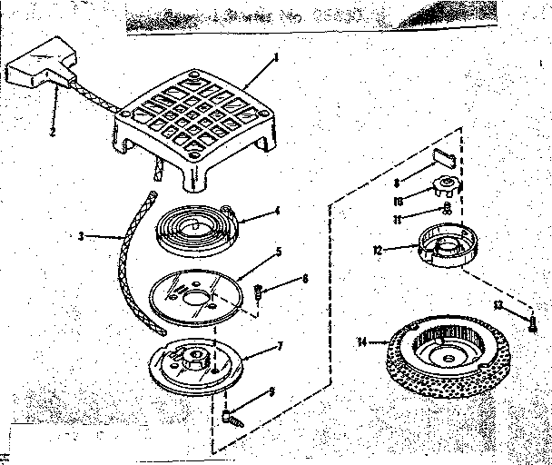 Rewind Starter No. 28630 Diagram and Parts List for 14382000  Craftsman Engine