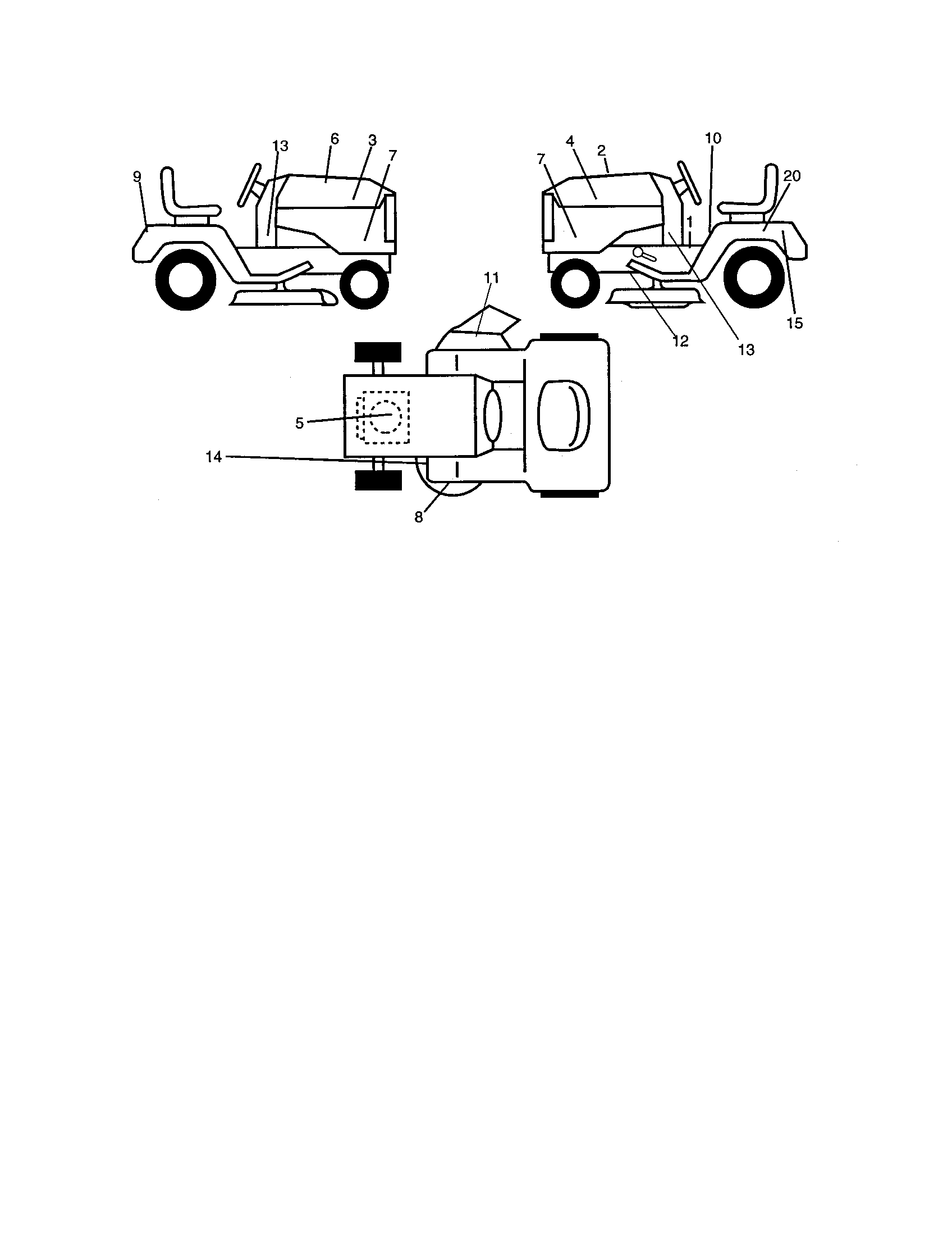 Decals Diagram and Parts List for 917271654  Craftsman Lawn Tractor