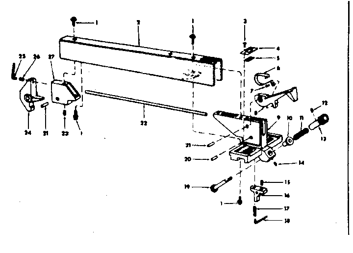 Fence Assembly Diagram and Parts List for 11329970  Craftsman Power Motor