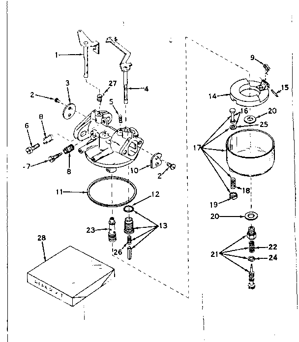 Carburetor No. 631257 Diagram and Parts List for 143578052  Craftsman Engine