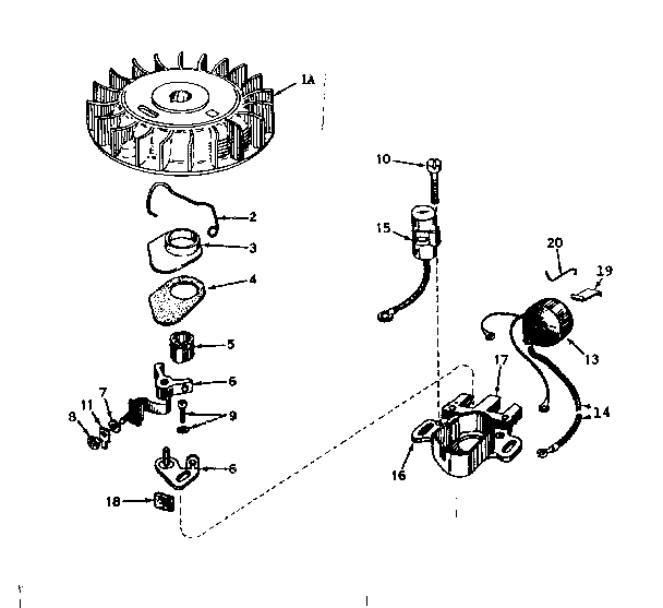 Magneto No. 610693a Diagram and Parts List for 143171062  Craftsman Engine