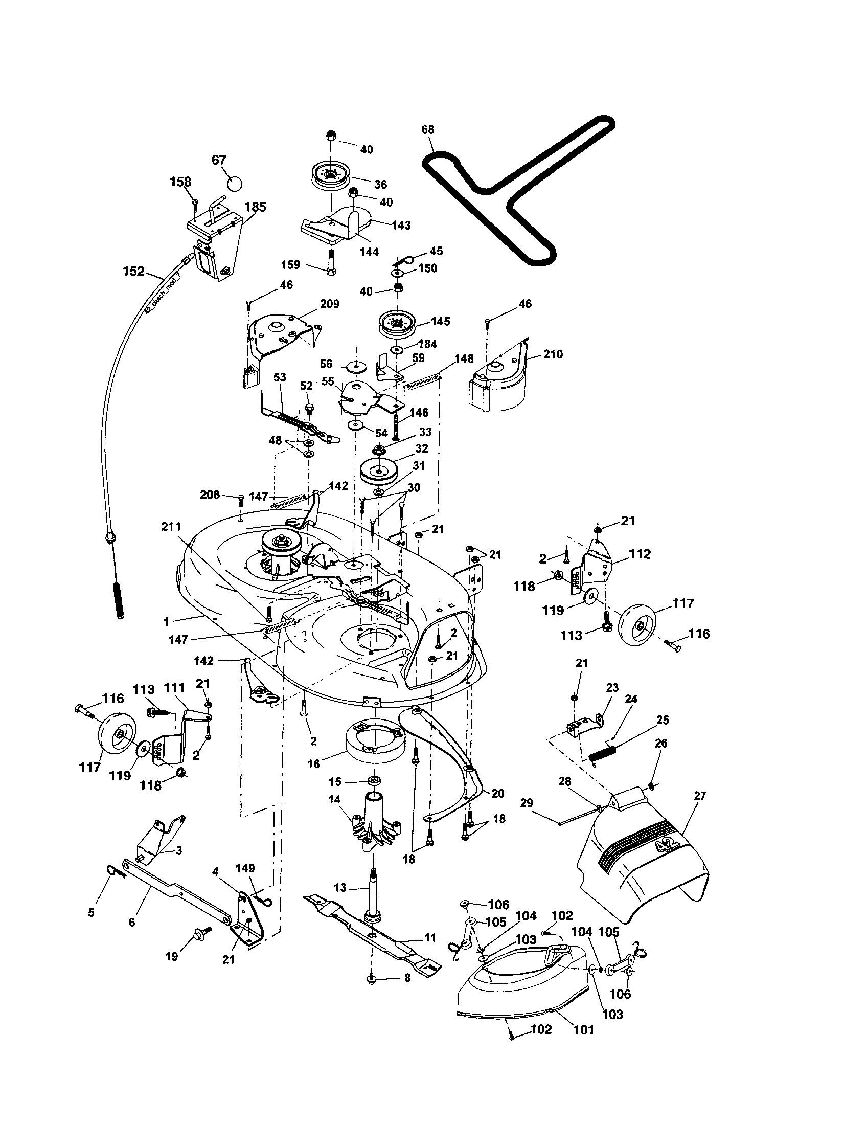 Mower Diagram and Parts List for 917256740  Craftsman Lawn Tractor