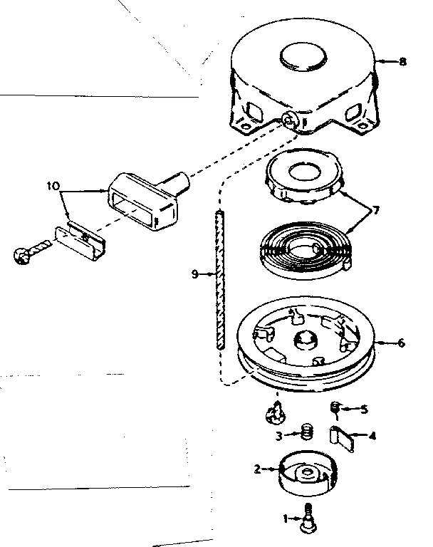Rewind Starter Diagram and Parts List for 143184122  Craftsman Engine
