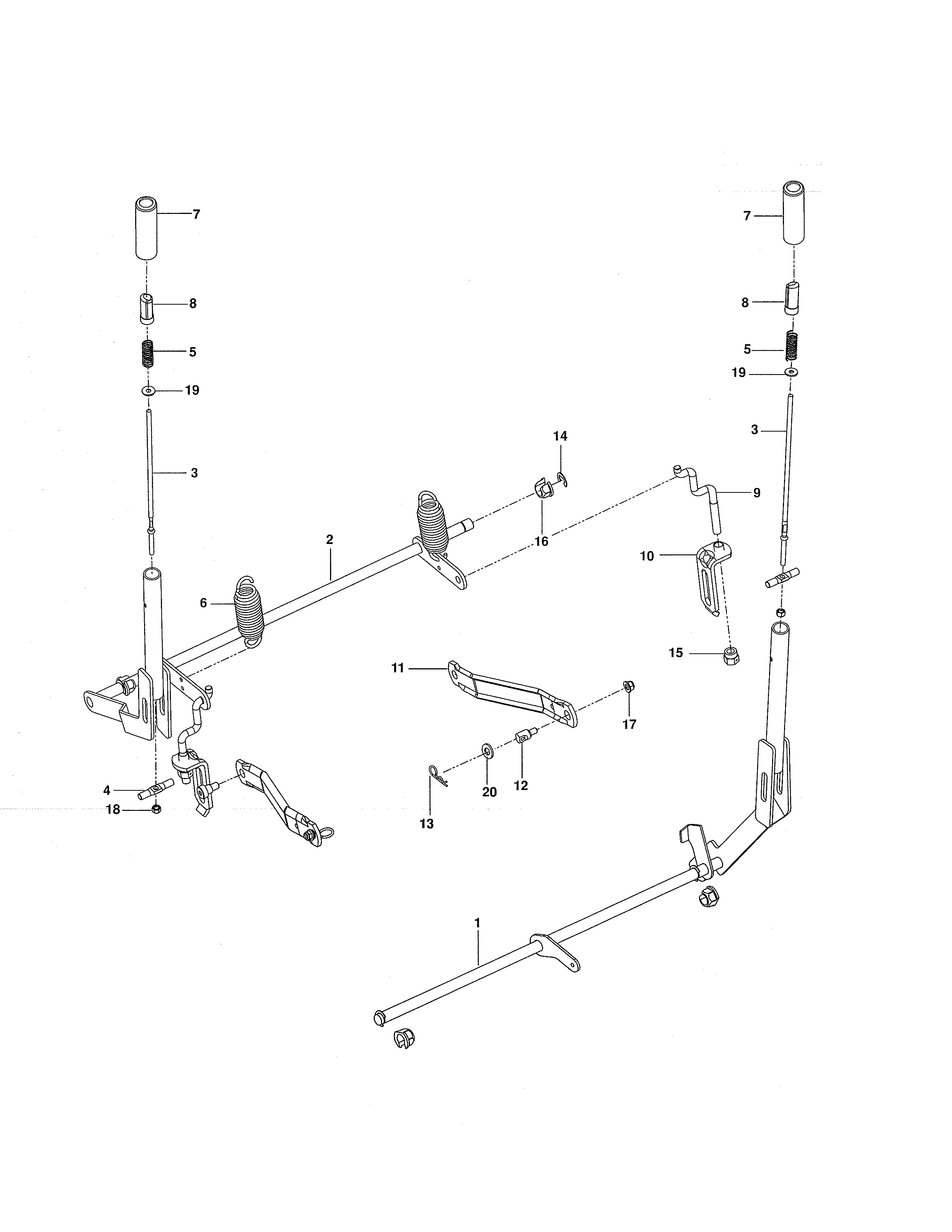 Brake/lift Diagram and Parts List for 917289820  Craftsman Engine