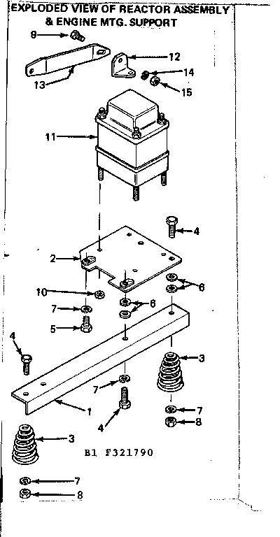 Reactor Asm & Engine Mtg Support Diagram and Parts List for 580321790  Craftsman Engine