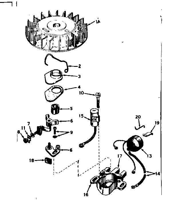 Magneto No. 610689 Diagram and Parts List for 143566012  Craftsman Engine