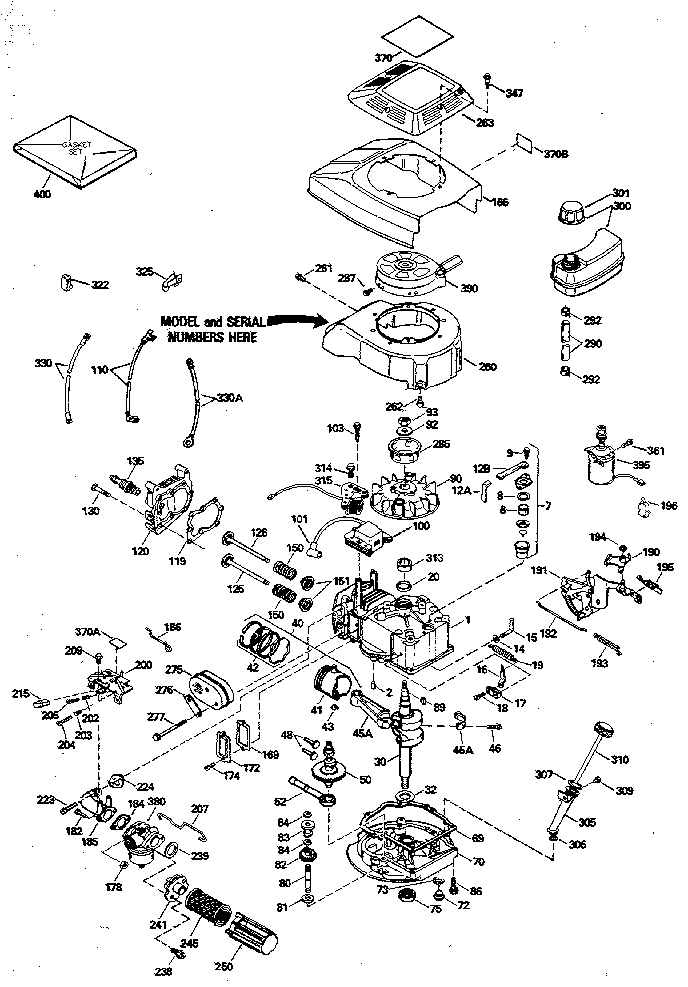 Replacement Parts Diagram and Parts List for 143404482  Craftsman Engine