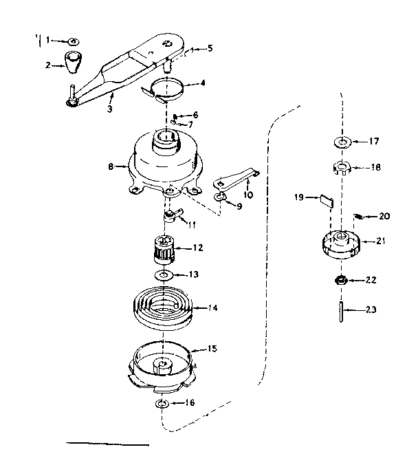 No-pull Starter No. 590378 Diagram and Parts List for 143171142  Craftsman Engine