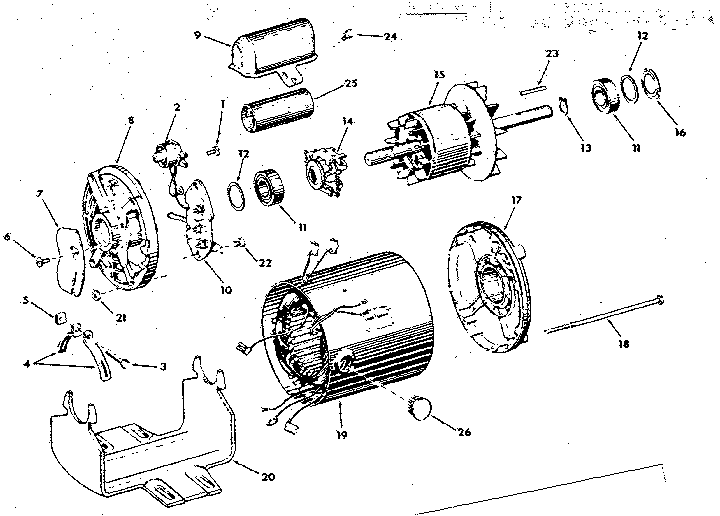 115/230 Volts, 60 Cycles, 1725 R.p.m. Diagram and Parts List for 11319879  Craftsman Power Motor