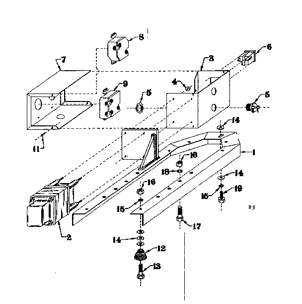 Mounting Base Diagram and Parts List for 58031974  Craftsman Generator