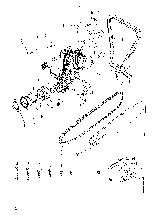 Engine / Chain And Guide Bar Diagram and Parts List for 91761404  Craftsman Chainsaw