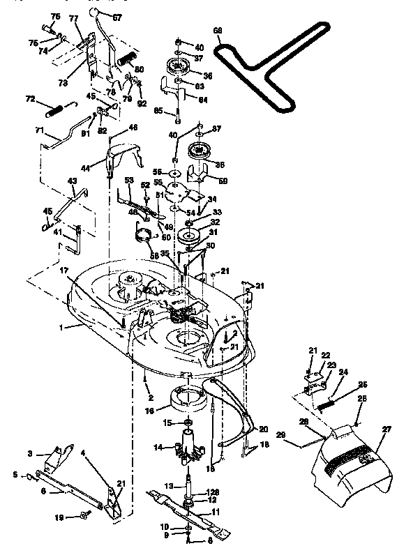 Mower Diagram and Parts List for 917256491  Craftsman Lawn Tractor