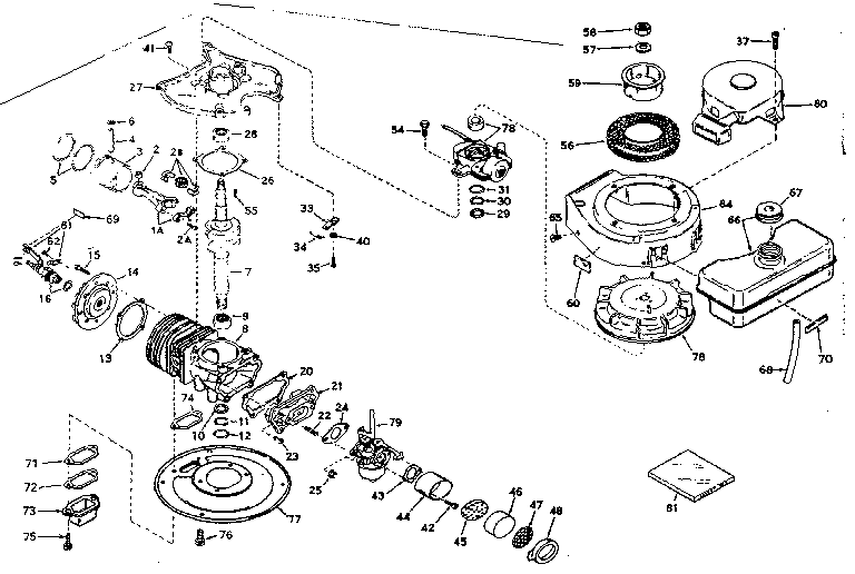 Basic Engine Diagram and Parts List for 200243112  Craftsman Engine