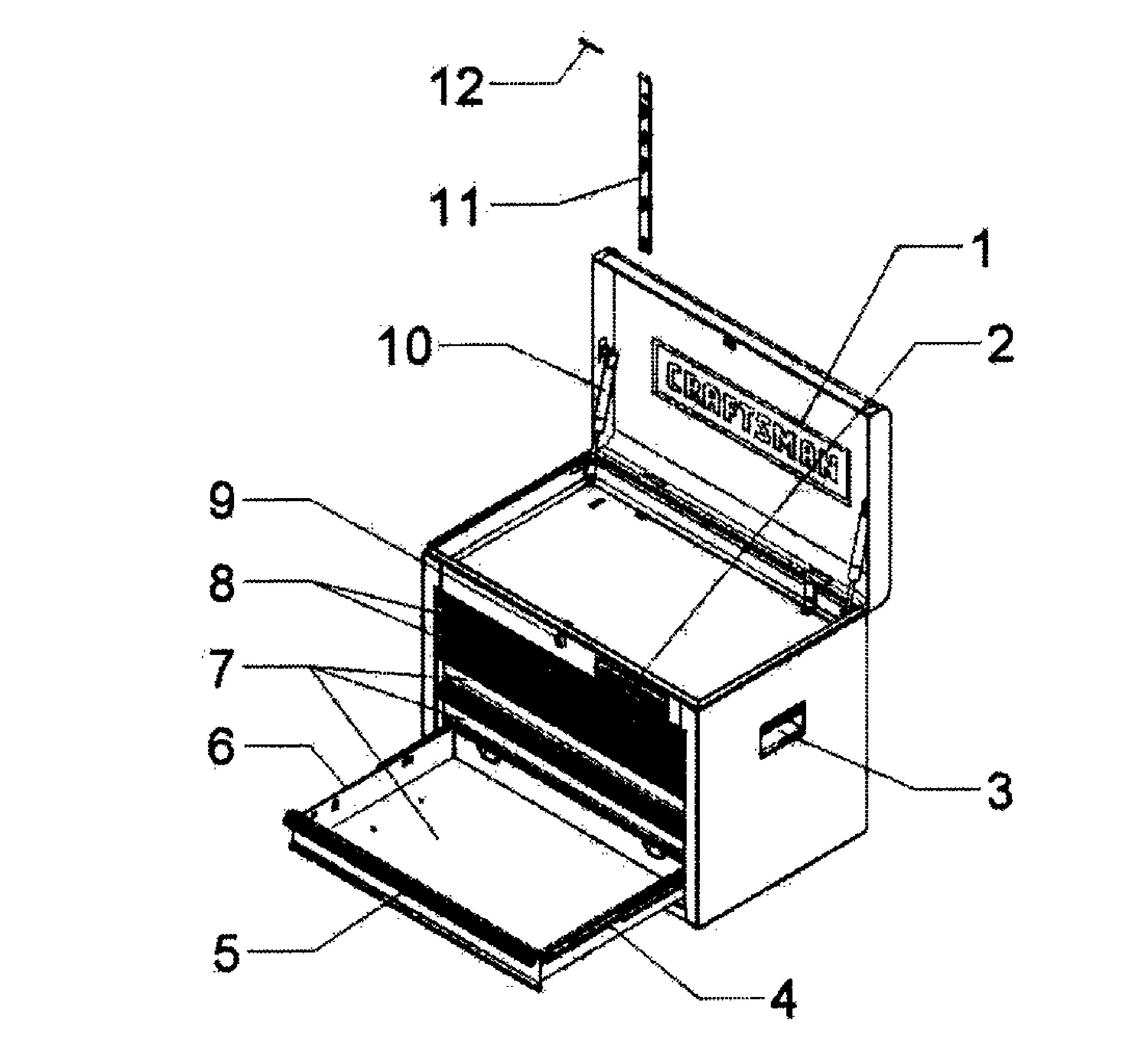 Tool Ches Diagram and Parts List for 706377190  Craftsman Tool Stand & Cart