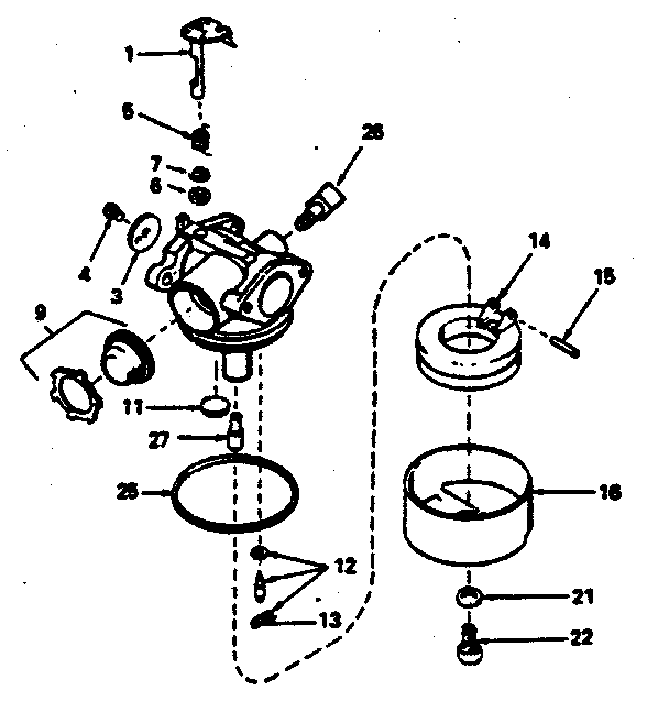 Carburetor No. 632467 Diagram and Parts List for 143374282  Craftsman Engine