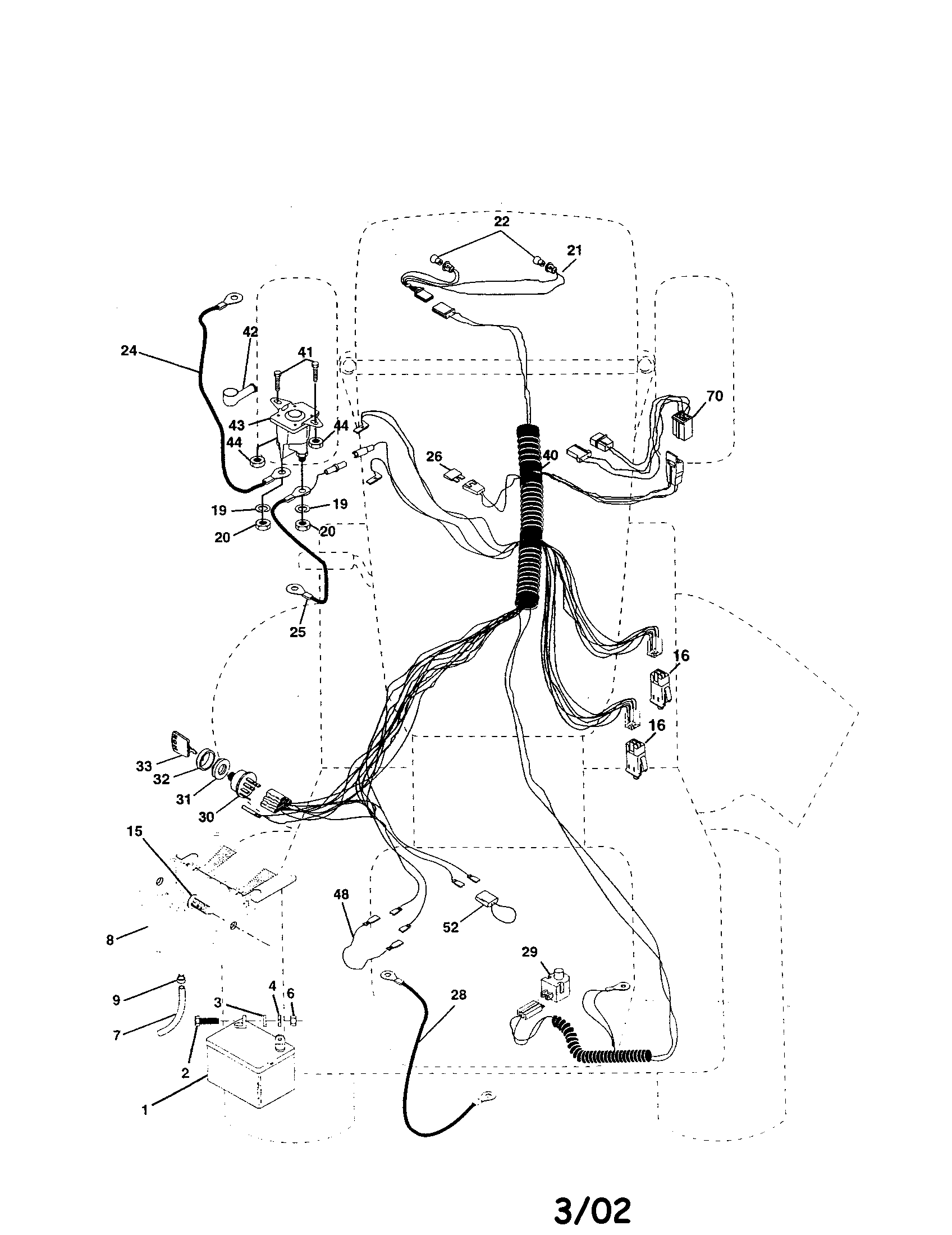 Electrical Diagram and Parts List for 917259920  Craftsman Lawn Tractor