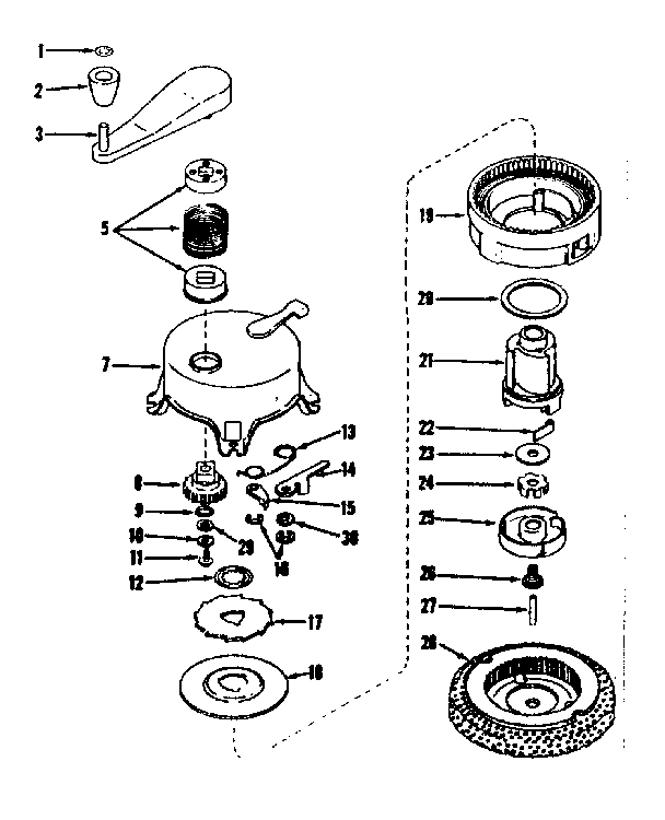 No-pull Starter No. 29750 Diagram and Parts List for 143125051  Craftsman Engine