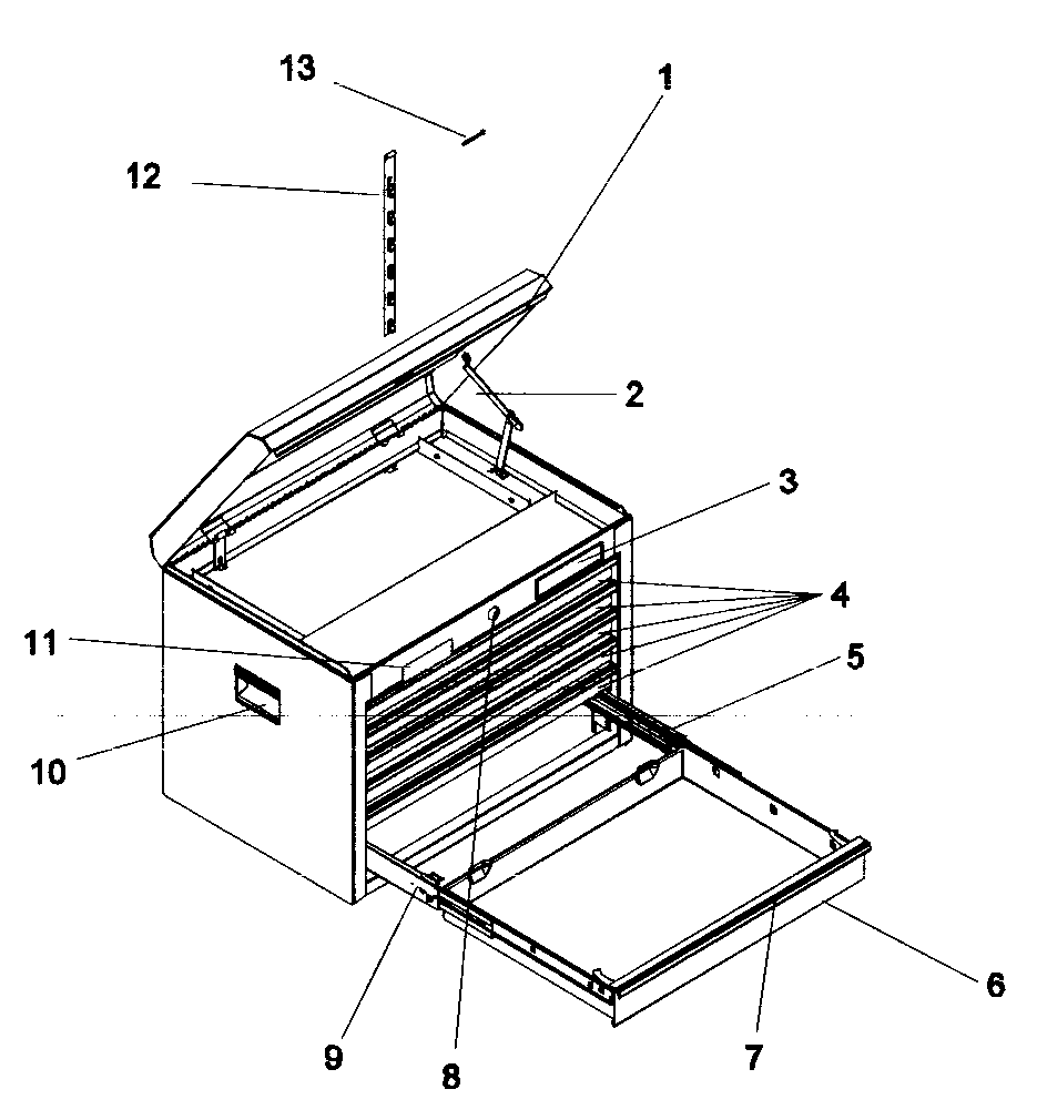 Tool Chest Diagram and Parts List for 706597186  Craftsman Tool Stand & Cart