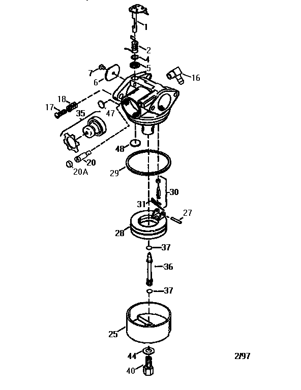 Carburetor 640076 (71/143) Diagram and Parts List for 143974022  Craftsman Engine