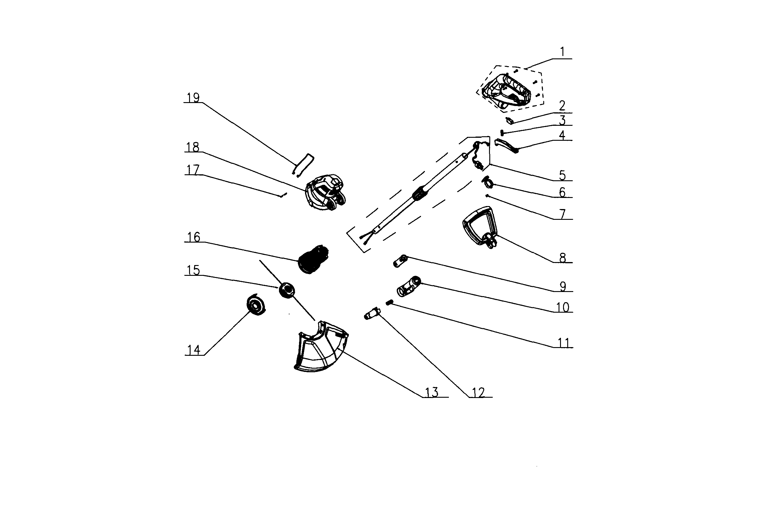 Main Assy Diagram and Parts List for 15130378  Craftsman Trimmer