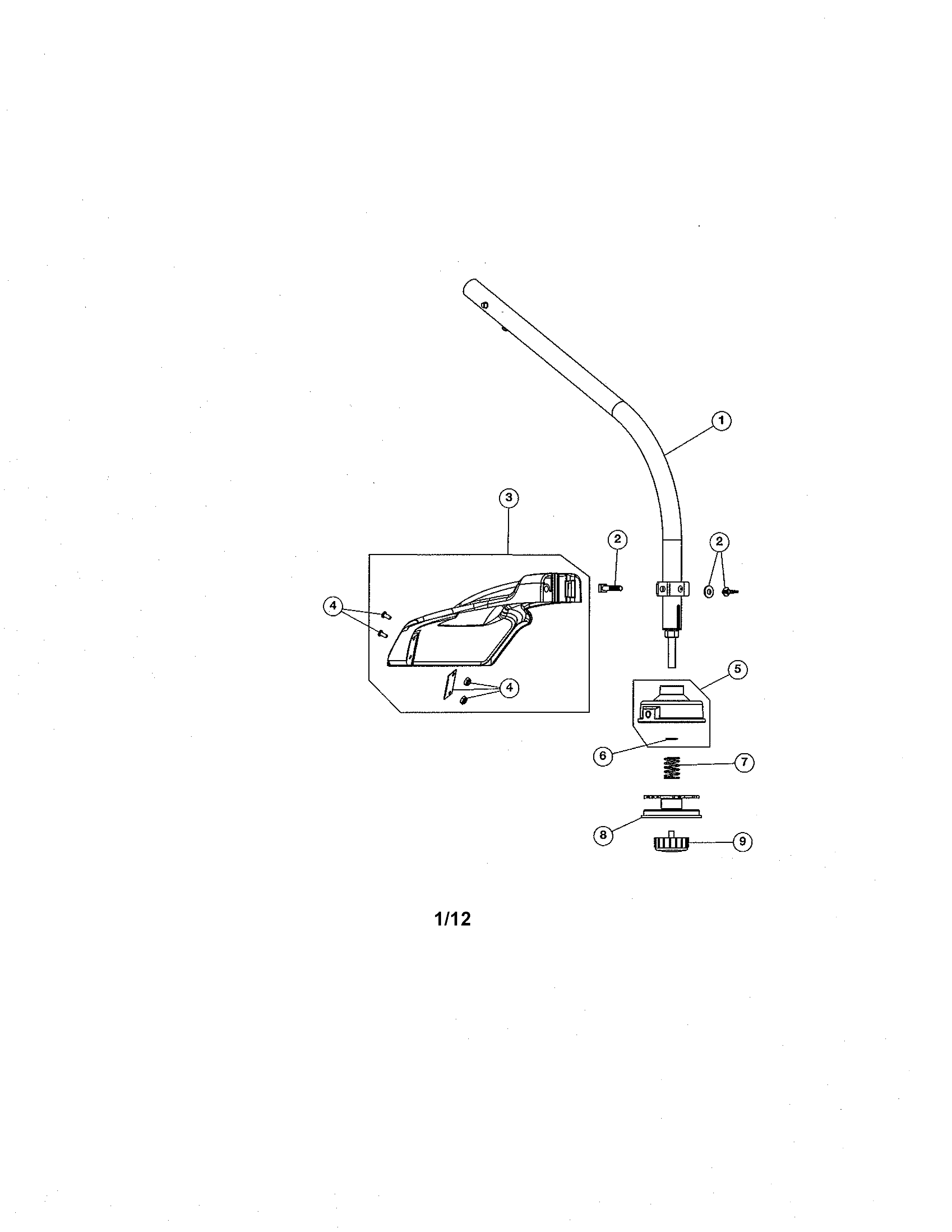Trimmer Attachment Diagram and Parts List for 316792520  Craftsman Trimmer