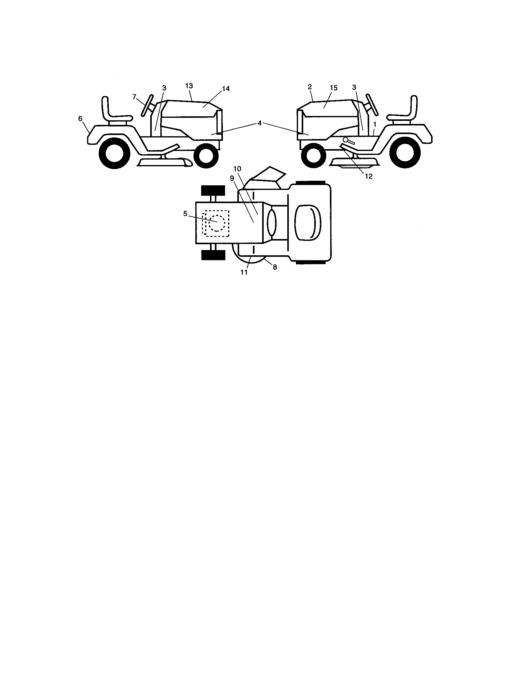 Decals Diagram and Parts List for 917276862  Craftsman Lawn Tractor