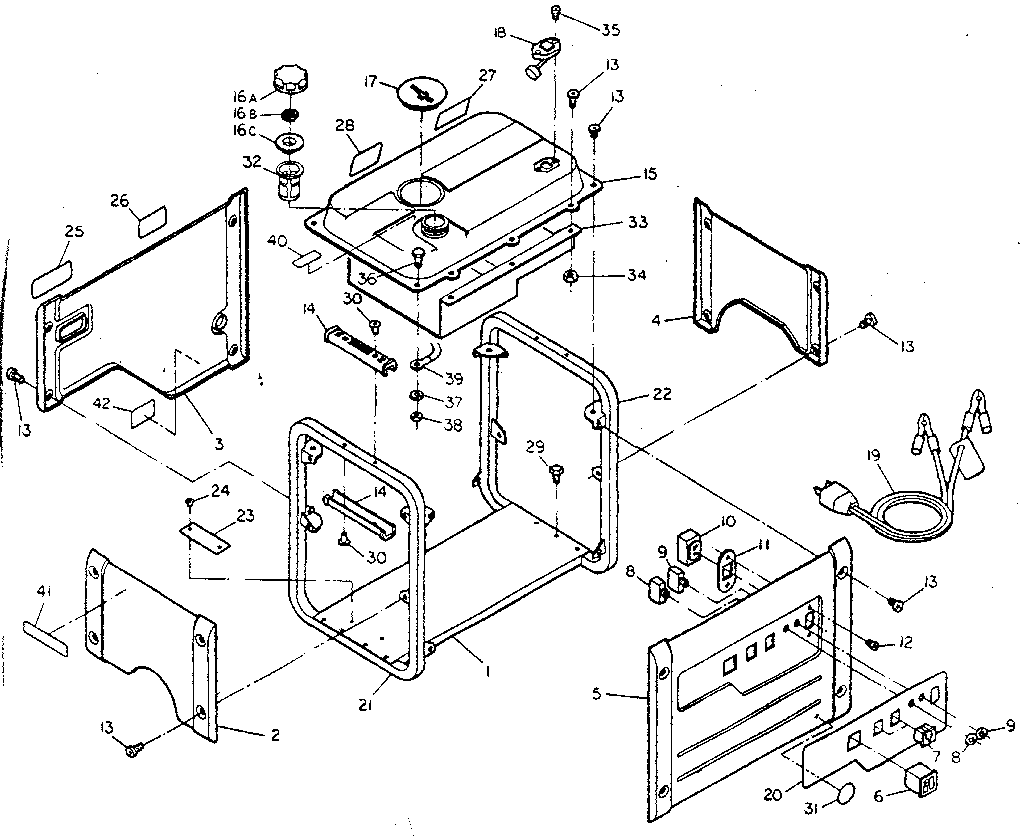 Cradle And Enclosure Diagram and Parts List for 580328330  Craftsman Generator