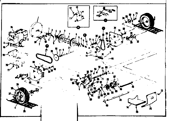 Chassis Assembly Diagram and Parts List for 53690524  Craftsman Snow Blower