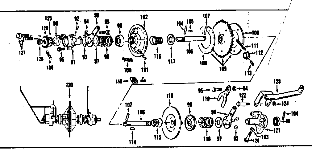 Clutch Diagram and Parts List for 17491280  Craftsman Lawn Mower