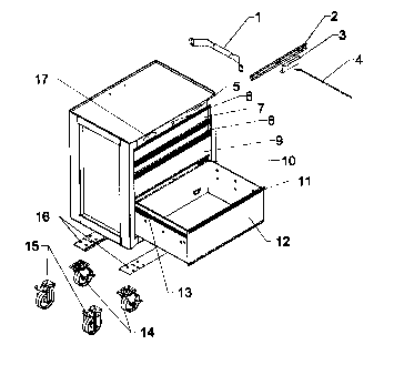 Cabinet Parts Diagram and Parts List for 706592992  Craftsman Tool Stand & Cart