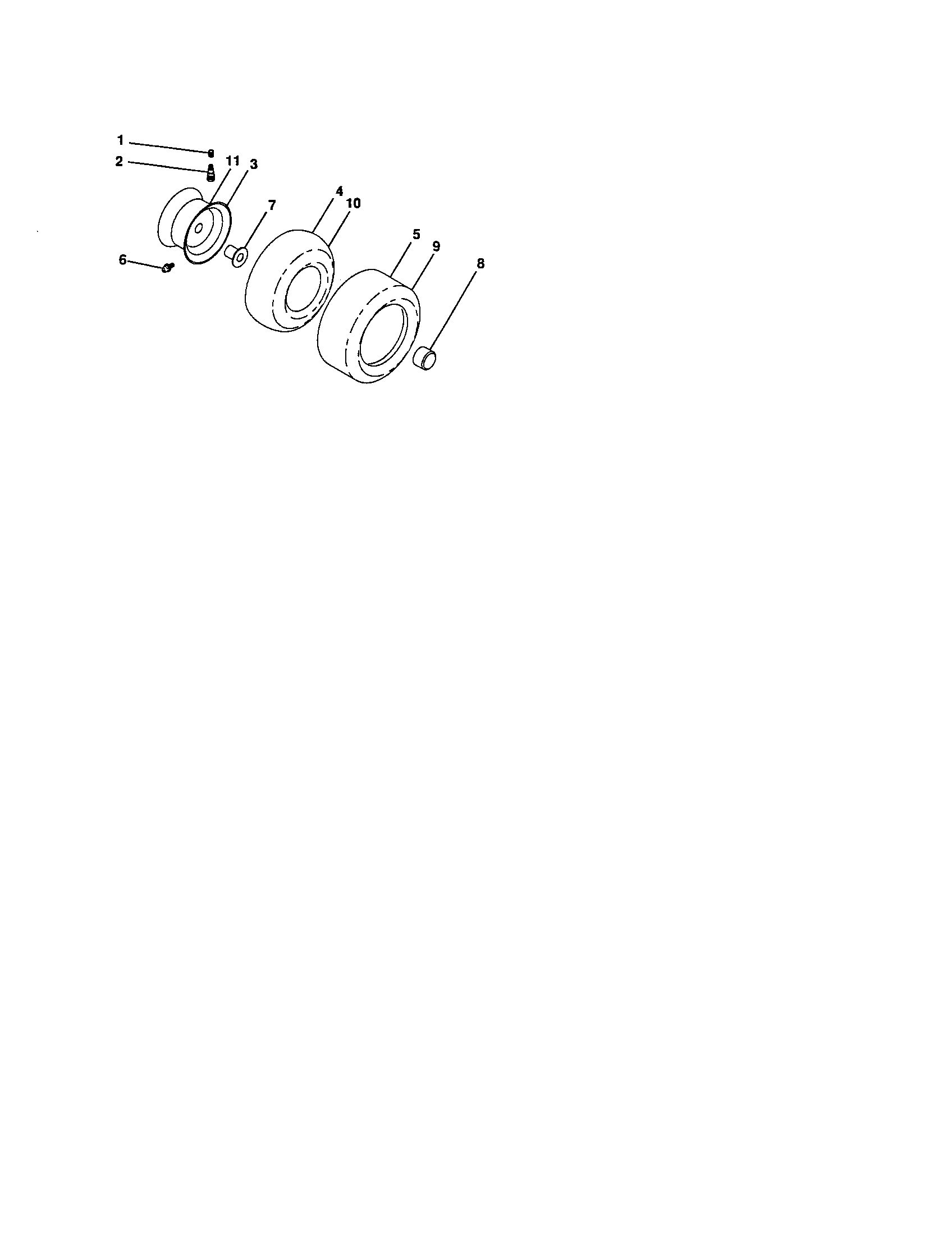 Wheels And Tires Diagram and Parts List for 917276682  Craftsman Lawn Tractor