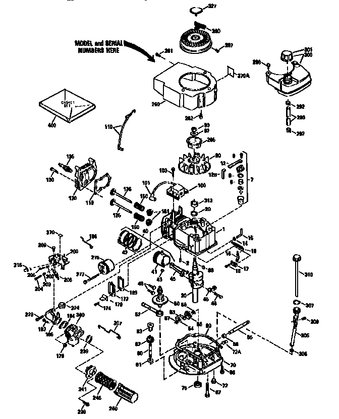 Replacement Parts Diagram and Parts List for 143943526  Craftsman Engine
