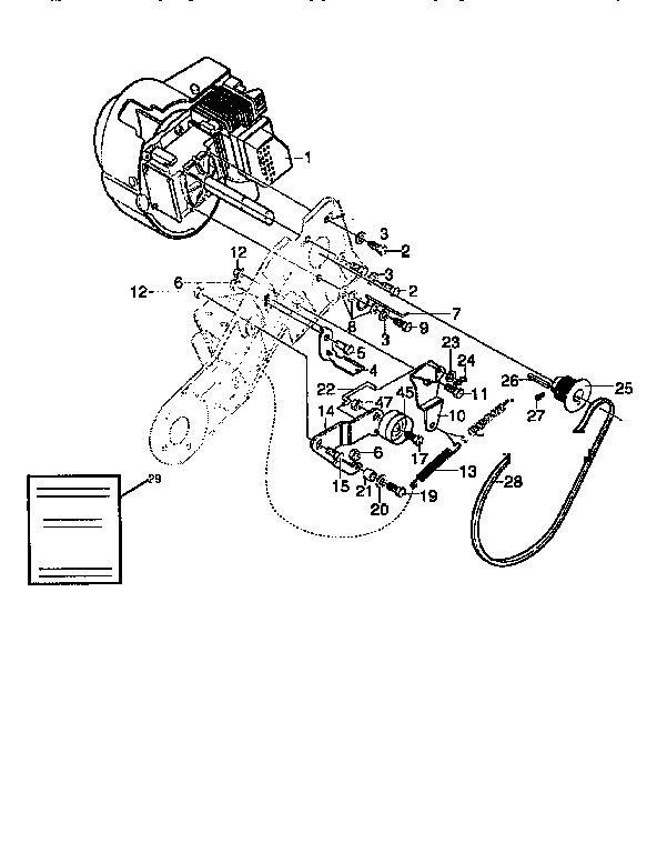 Engine Diagram and Parts List for 536884550  Craftsman Snow Blower