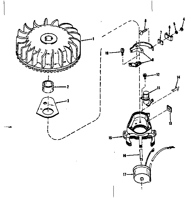 Magneto (wico Fw-2640) Diagram and Parts List for 143104030  Craftsman Engine