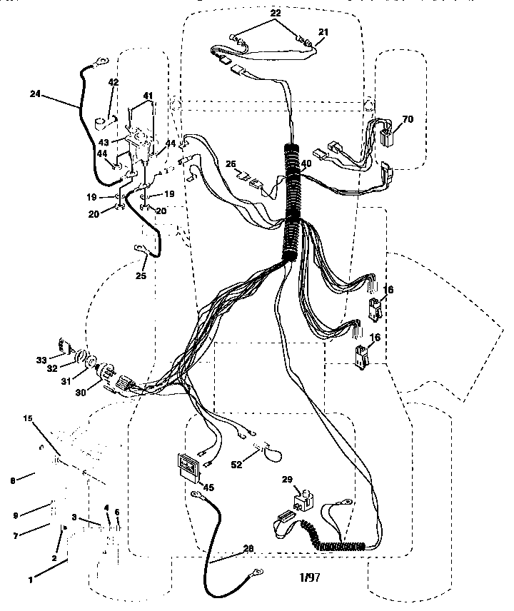 Electrical Diagram and Parts List for 917258070  Craftsman Lawn Tractor