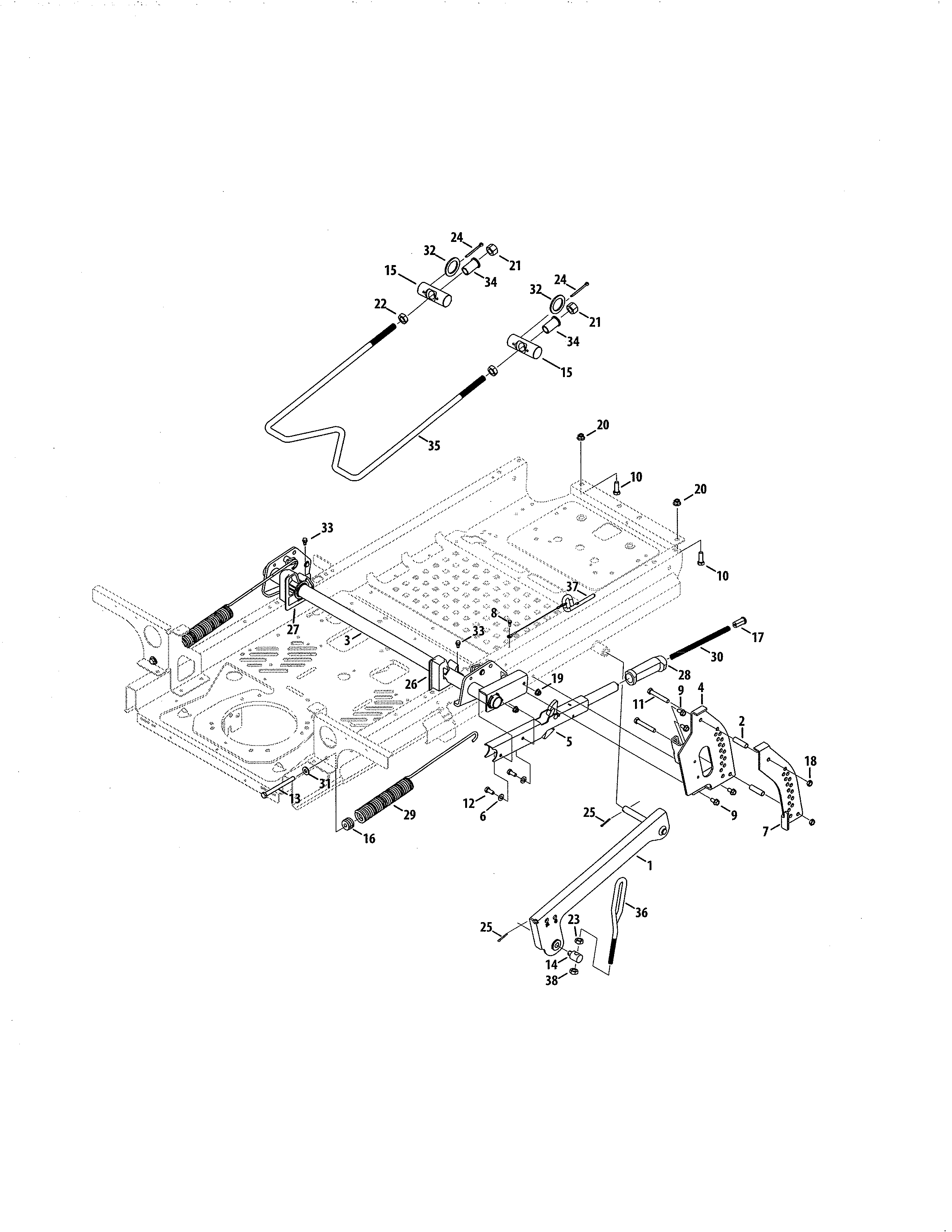 Lift Diagram and Parts List for 247204200  Craftsman Engine
