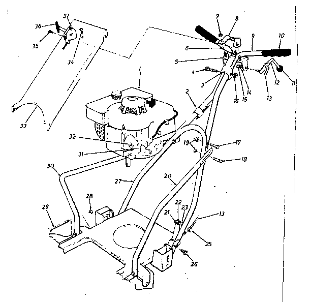 Throttle Control Assembly Diagram and Parts List for 24788100  Craftsman Lawn Mower