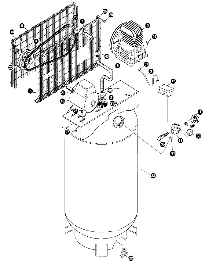 Default Diagram and Parts List for 919-17725 Type 4 Craftsman Compressor