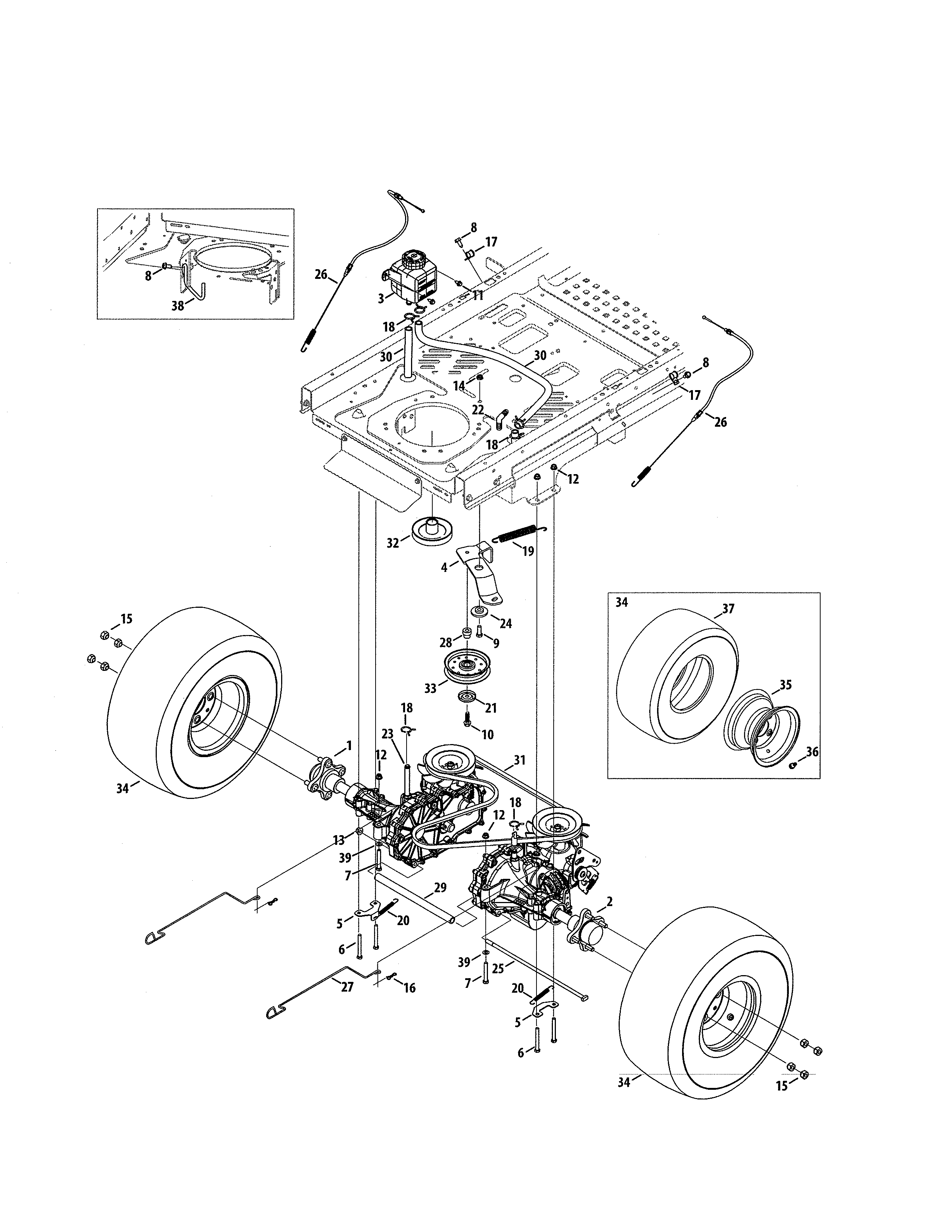 Transmission Diagram and Parts List for 247204241  Craftsman Engine