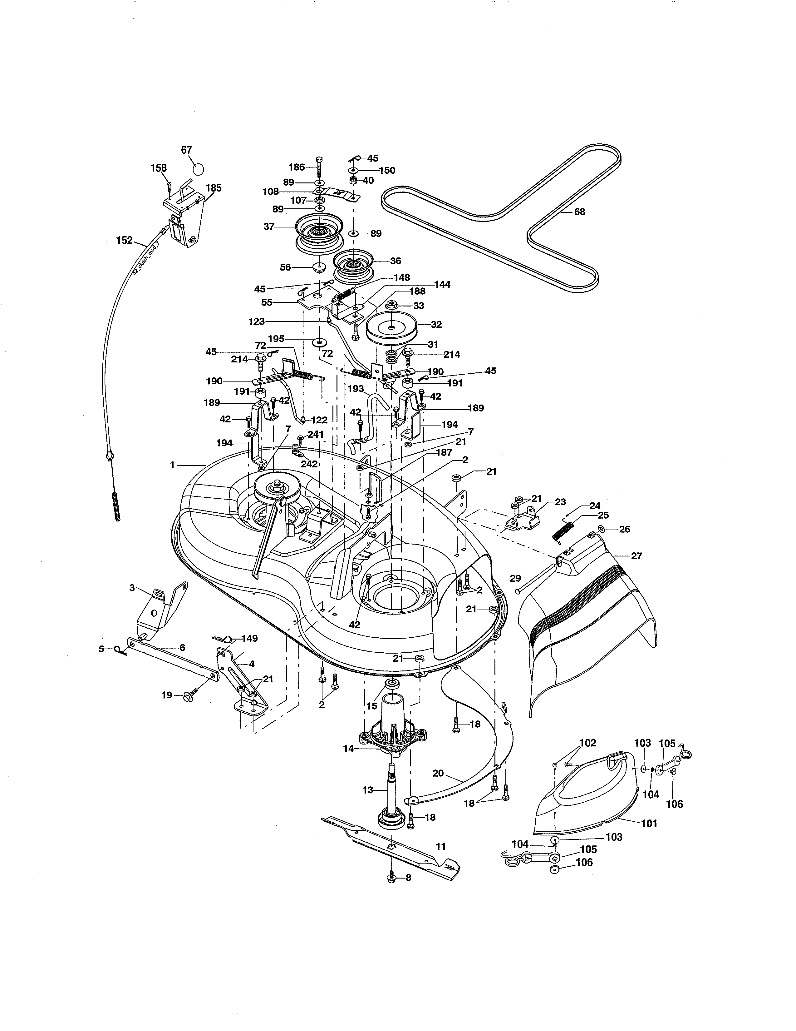 Mower Diagram and Parts List for 917986191  Craftsman Lawn Tractor