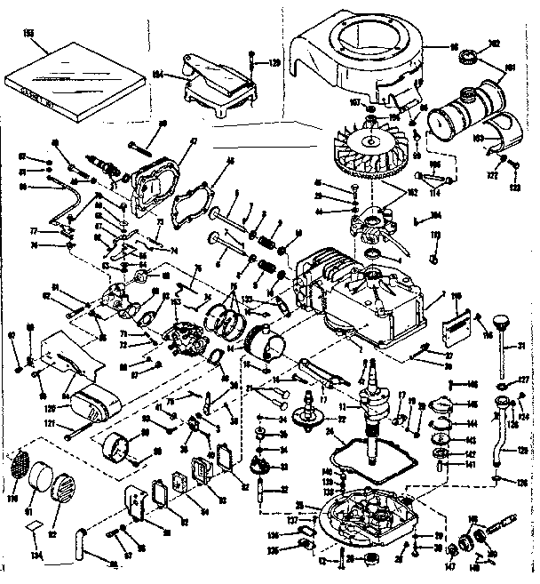 Basic Engine Diagram and Parts List for 143103051  Craftsman Engine