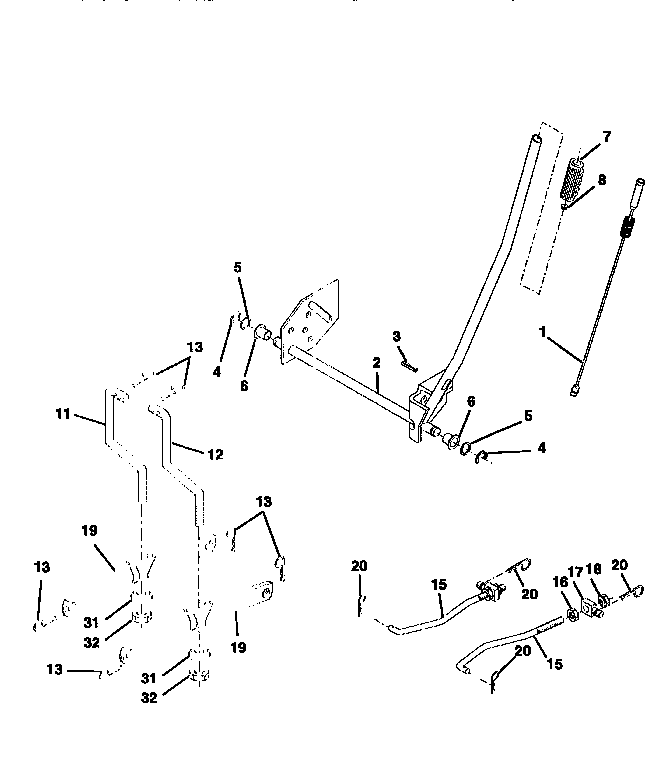 Lift Diagram and Parts List for 917258503  Craftsman Lawn Tractor