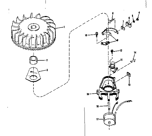 Magneto (wico Fw-2617) Diagram and Parts List for 14310250  Craftsman Engine