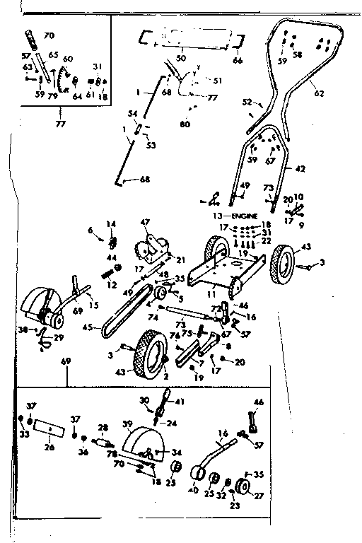 Replacement Parts Diagram and Parts List for 53685667  Craftsman Edger