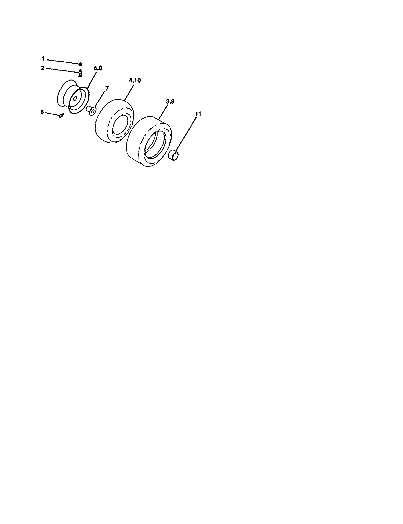 Wheels And Tires Diagram and Parts List for 917273380  Craftsman Lawn Tractor