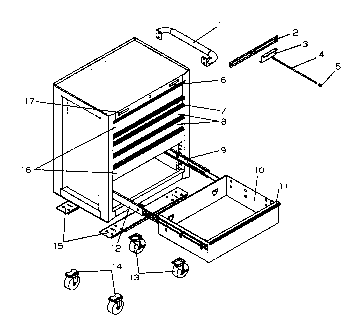 Cabinet Parts Diagram and Parts List for 706619110  Craftsman Tool Stand & Cart