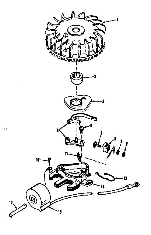 (tecumseh No. 5000) Magneto. Diagram and Parts List for 143102200  Craftsman Engine