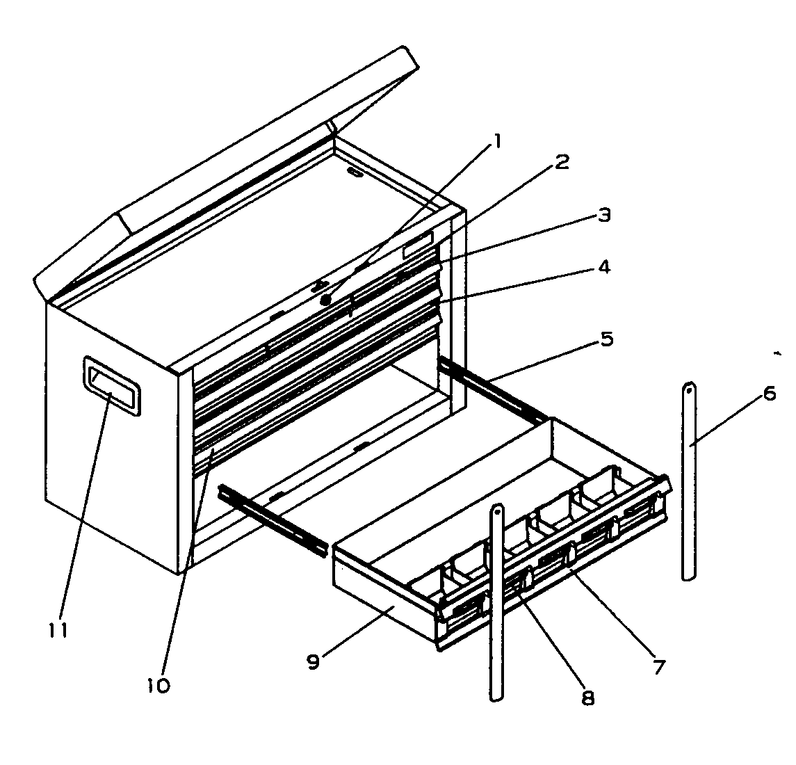 Tool Box Diagram and Parts List for 706597861  Craftsman Tool Stand & Cart