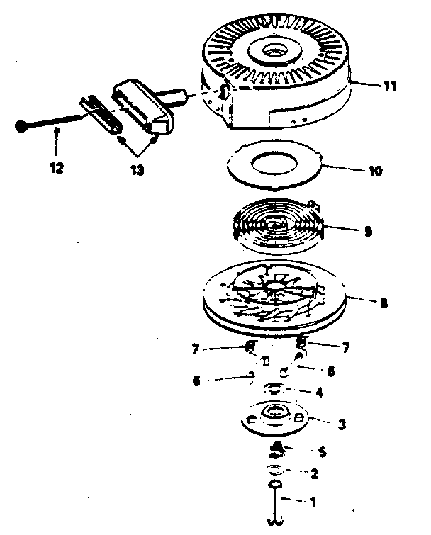 Rewind Starter Diagram and Parts List for 143834012  Craftsman Engine